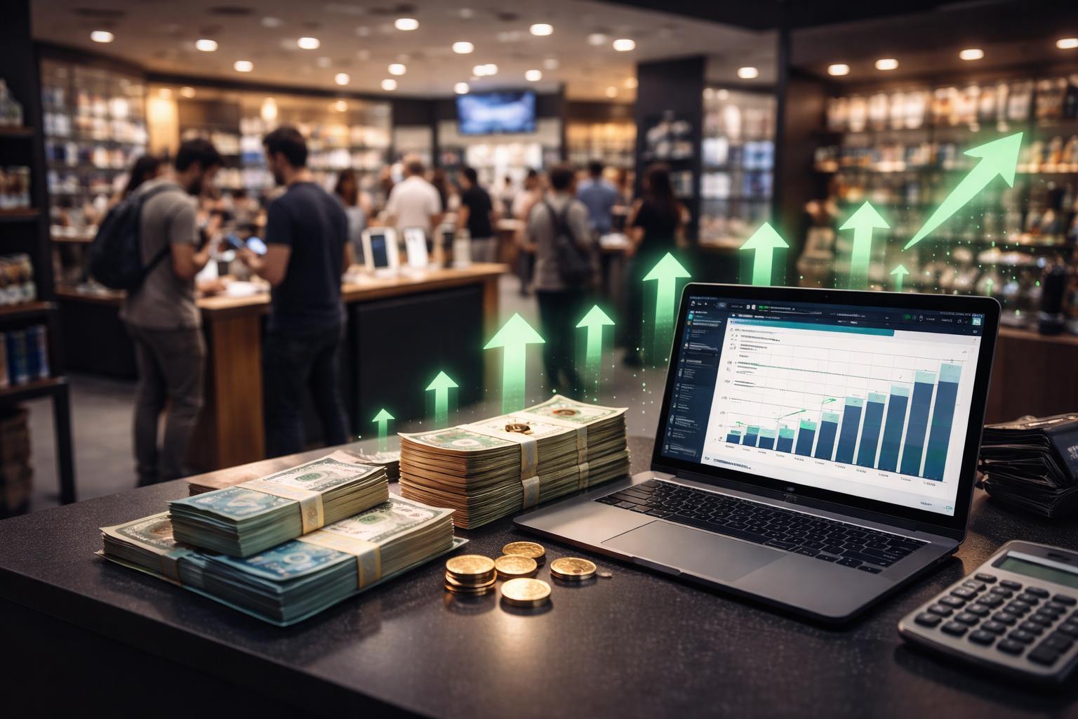 Vista aérea de cidade à noite